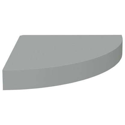 vidaXL Floating Corner Shelf Grey 25x25x3.8 cm MDF