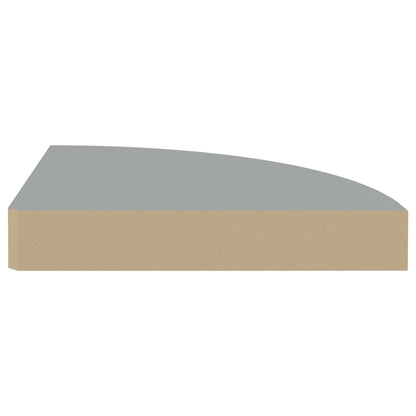 vidaXL Floating Corner Shelf Grey 25x25x3.8 cm MDF
