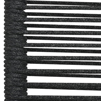 vidaXL 7 Piece Garden Dining Set Cotton Rope and Steel Black