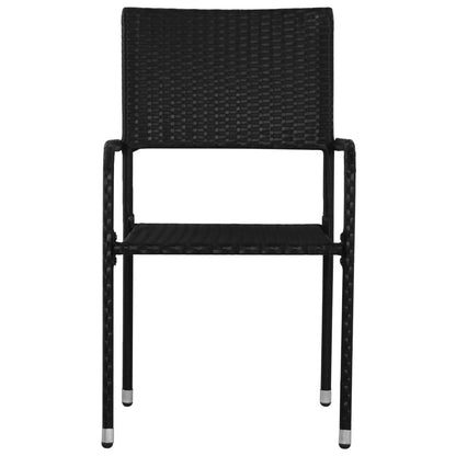 vidaXL 3 Piece Garden Dining Set Poly Rattan Black