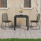 vidaXL 3 Piece Garden Dining Set PVC Rattan Black