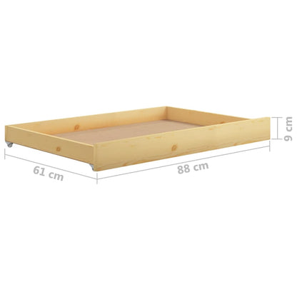 vidaXL Day Bed Drawers 2 pcs Solid Pinewood