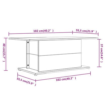 vidaXL Coffee Table Sonoma Oak 102x55.5x40 cm Engineered Wood