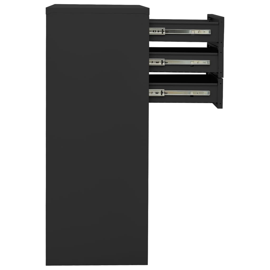 vidaXL Office Cabinet with Planter Box Anthracite 90x40x125 cm Steel