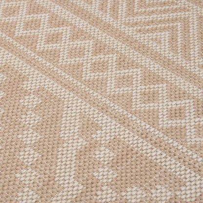 vidaXL Outdoor Flatweave Rug 100x200 cm Brown Stripes