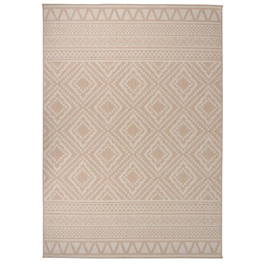 vidaXL Outdoor Flatweave Rug 120x170 cm Brown Stripes