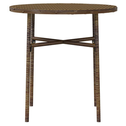 vidaXL 3 Piece Garden Dining Set Poly Rattan Brown