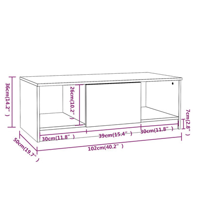 vidaXL Coffee Table Sonoma Oak 102x50x36 cm Engineered Wood