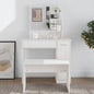vidaXL Dressing Table with Mirror High Gloss White 86.5x35x136 cm