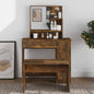 vidaXL Dressing Table with Mirror Smoked Oak 86.5x35x136 cm