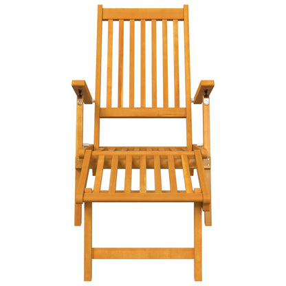 vidaXL Outdoor Deck Chairs with Footrests and Table Solid Wood Acacia