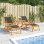 vidaXL Outdoor Deck Chairs 2 pcs Solid Wood Acacia and Textilene