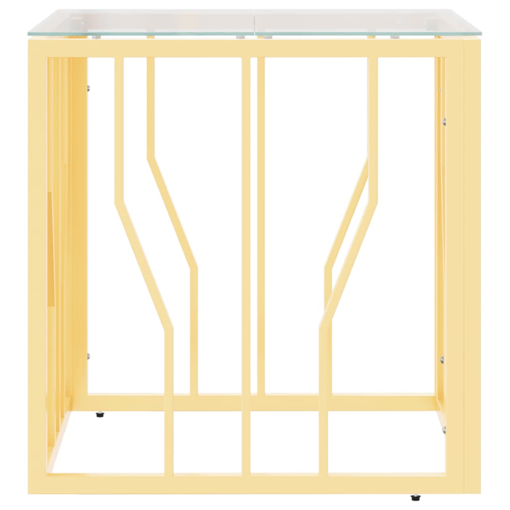 vidaXL Coffee Table Gold 50x50x50 cm Stainless Steel and Glass