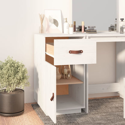 vidaXL Desk Cabinet White 40x50x75 cm Solid Wood Pine
