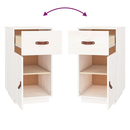 vidaXL Desk Cabinet White 40x50x75 cm Solid Wood Pine