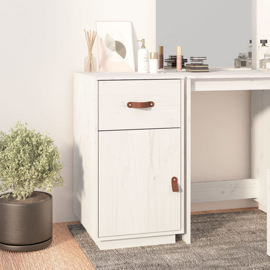 vidaXL Desk Cabinet White 40x50x75 cm Solid Wood Pine