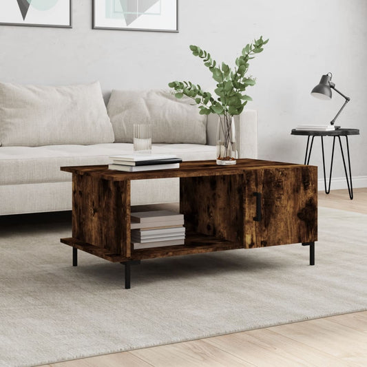 vidaXL Coffee Table Smoked Oak 90x50x40 cm Engineered Wood
