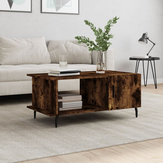 vidaXL Coffee Table Smoked Oak 90x50x40 cm Engineered Wood