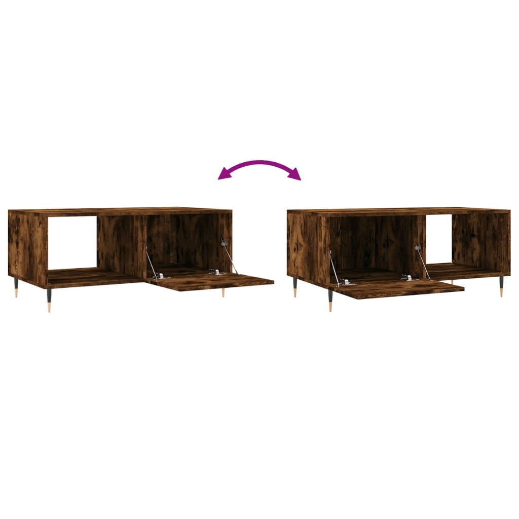 vidaXL Coffee Table Smoked Oak 90x50x40 cm Engineered Wood