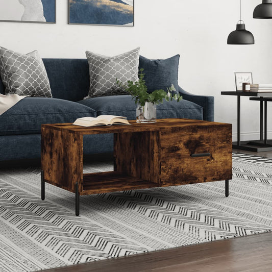 vidaXL Coffee Table Smoked Oak 90x50x40 cm Engineered Wood