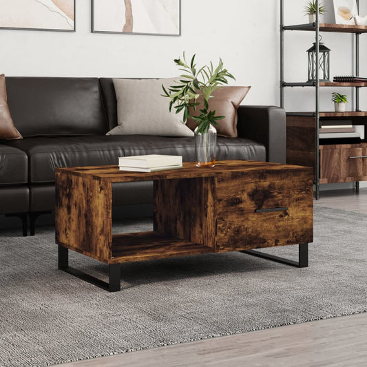 vidaXL Coffee Table Smoked Oak 90x50x40 cm Engineered Wood