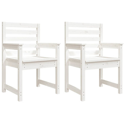 vidaXL Garden Chairs 2 pcs White 60x48x91 cm Solid Wood Pine