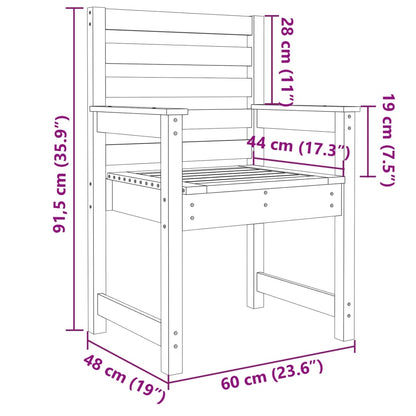 vidaXL Garden Chairs 2 pcs White 60x48x91 cm Solid Wood Pine