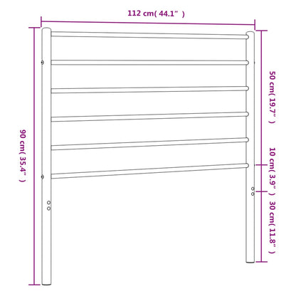 vidaXL Metal Headboard Black 107 cm
