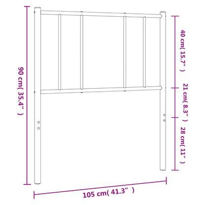 vidaXL Metal Headboard Black 100 cm