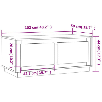 vidaXL Coffee Table Sonoma Oak 102x50x44 cm Engineered Wood