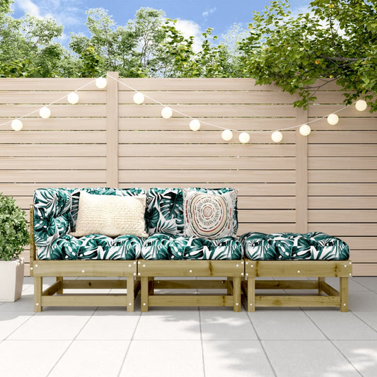 vidaXL 3 Piece Garden Lounge Set Impregnated Wood Pine