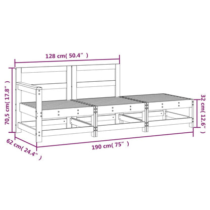 vidaXL 3 Piece Garden Lounge Set Impregnated Wood Pine