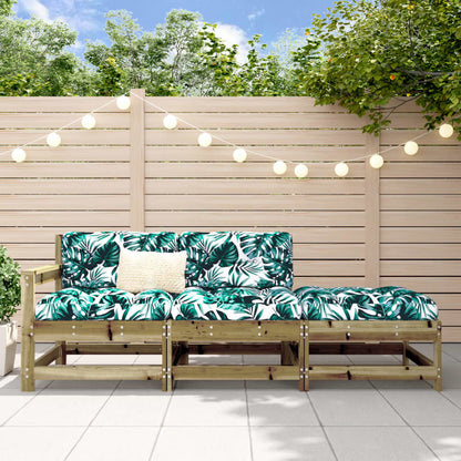 vidaXL 3 Piece Garden Lounge Set Impregnated Wood Pine