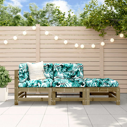 vidaXL 3 Piece Garden Lounge Set Impregnated Wood Pine