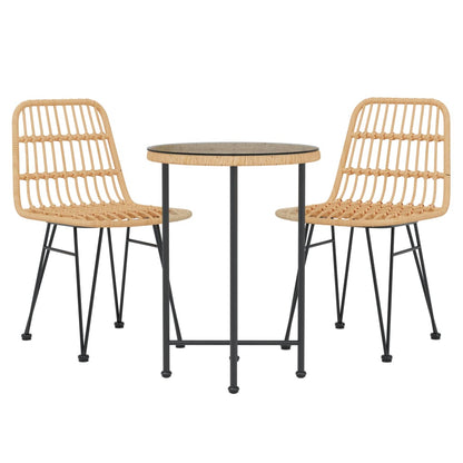 vidaXL 3 Piece Garden Dining Set Poly Rattan