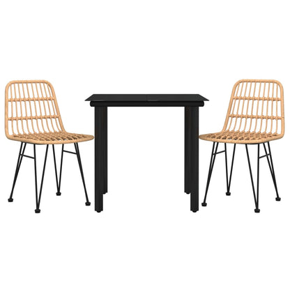 vidaXL 3 Piece Garden Dining Set Poly Rattan