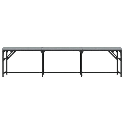 vidaXL Dining Bench Light Grey 186x32x45 cm Steel and Fabric