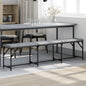 vidaXL Dining Bench Light Grey 186x32x45 cm Steel and Fabric