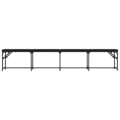 vidaXL Dining Bench Black 248x32x45 cm Steel and Faux Leather