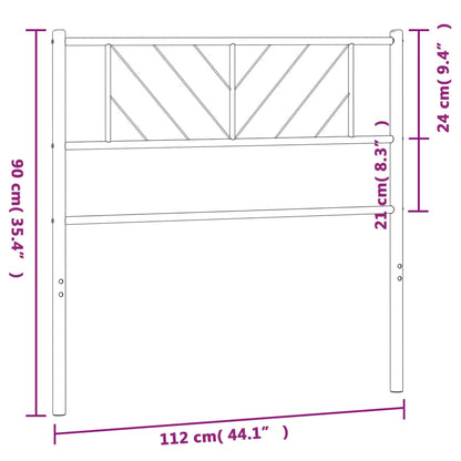 vidaXL Metal Headboard Black 107 cm