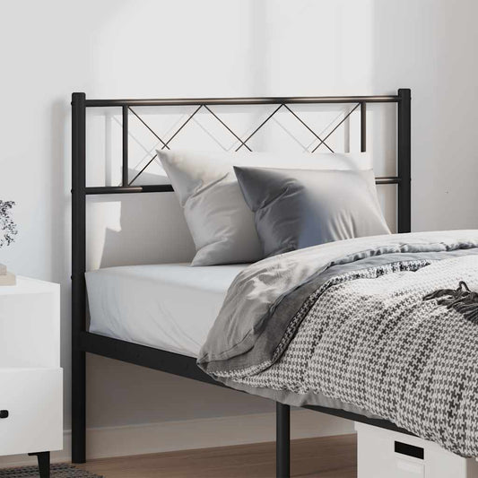 vidaXL Metal Headboard Black 100 cm