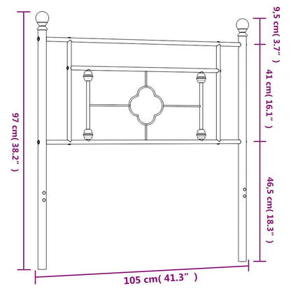 vidaXL Metal Headboard Black 100 cm
