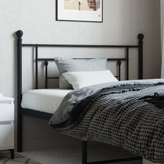 vidaXL Metal Headboard Black 107 cm