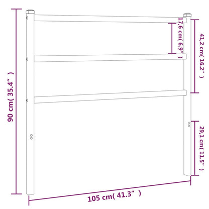 vidaXL Metal Headboard Black 100 cm