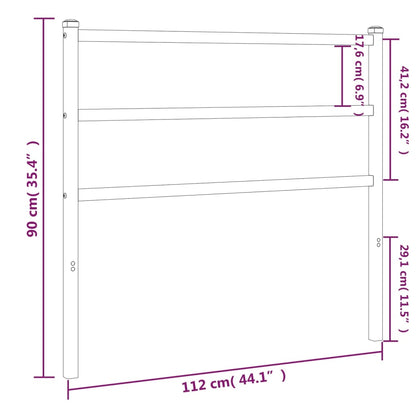 vidaXL Metal Headboard Black 107 cm