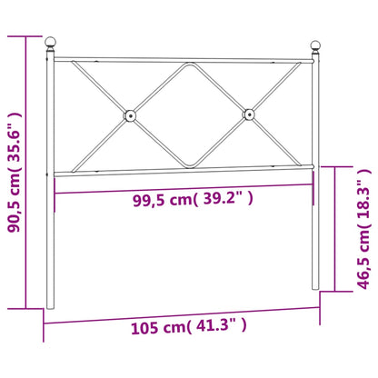 vidaXL Metal Headboard Black 100cm