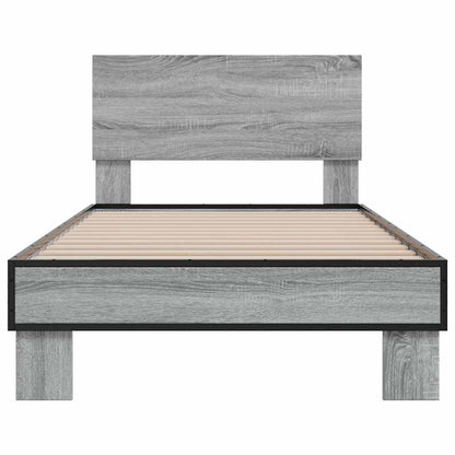 vidaXL Bed Frame without Mattress Grey Sonoma 75x190 cm Small Single