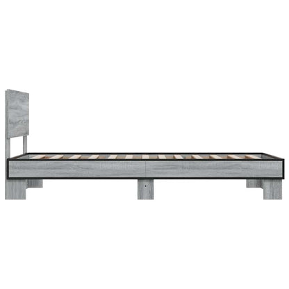 vidaXL Bed Frame without Mattress Grey Sonoma 75x190 cm Small Single