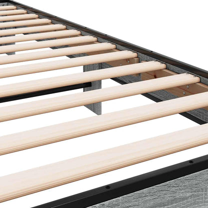 vidaXL Bed Frame without Mattress Grey Sonoma 75x190 cm Small Single