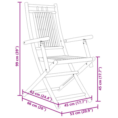 vidaXL 3 Piece Bistro Set Bamboo